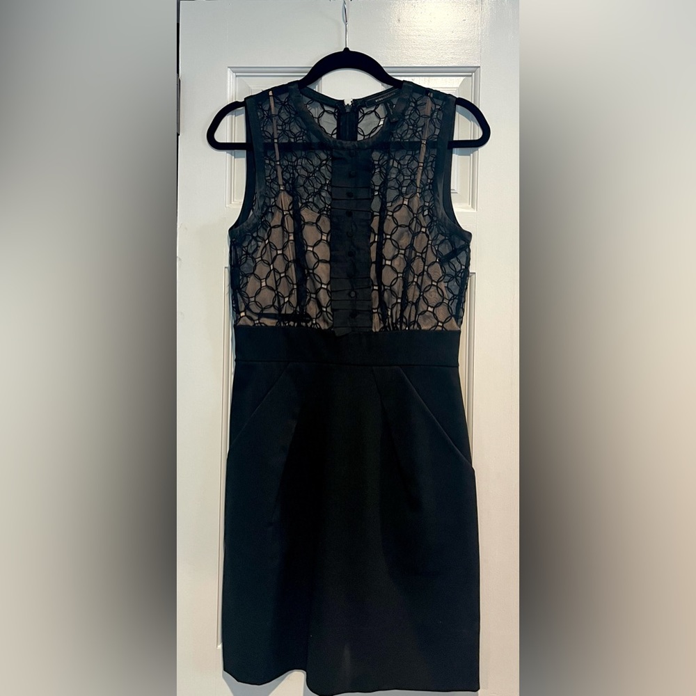 Stunning BCBG black formal short tuxedo dress